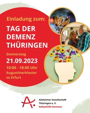 Flyer mit Informationen zum Tag der Demenz am 21.09.2023 im Augustinerkloster Erfurt