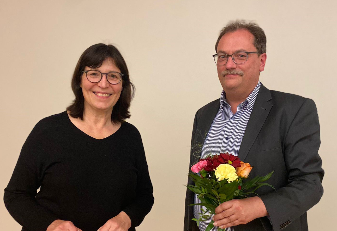 AWO-Landesvorsitzende Petra Rottschalk und der neue Vorsitzende der AWO im Saale-Holzland-Kreis Martin Bierbrauer